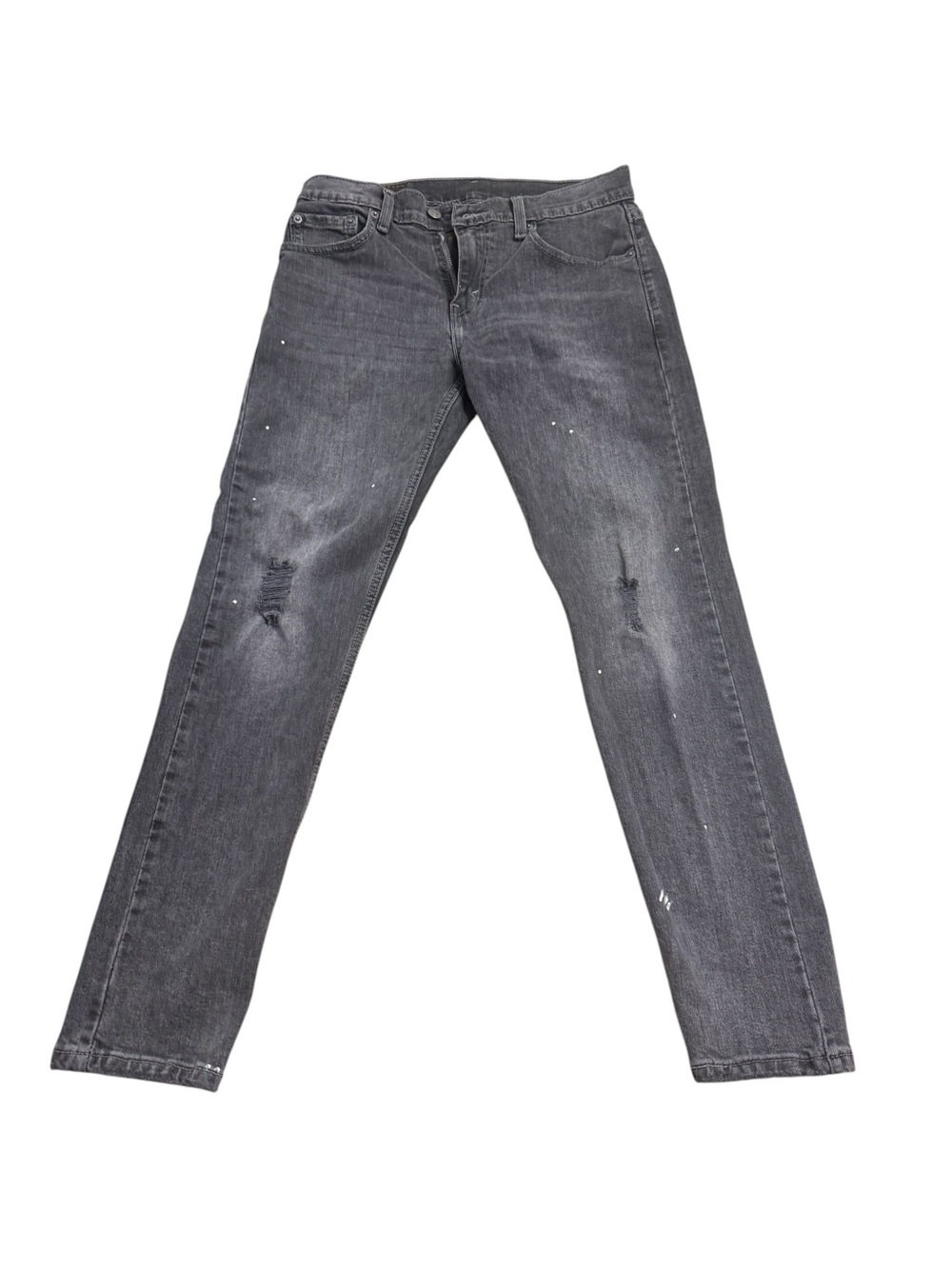 Levi's 512 | Men's Slim Straight Distressed Grey Jeans Splat Paint Design
